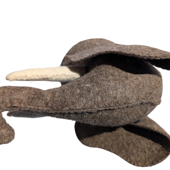 ELEPHANT Wool Felted Mud Pie Head Bust Wall Mount Decor - Picture 7 of 8